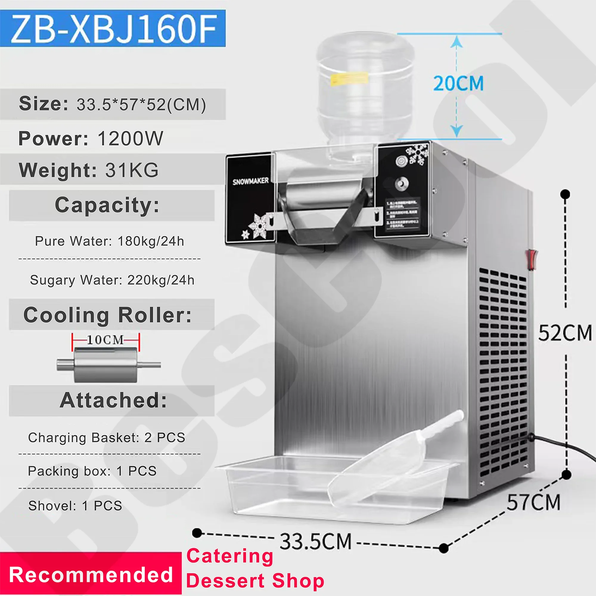 BesCool Commercial Snow Ice Machine OEM Factory Direct New Snow and Ice Maker Fast Ice Making Machine