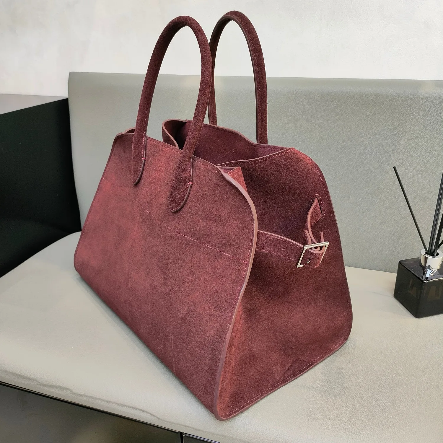 Suede Tote Bags Women Fall Winter Luxury Handbags Retro Soft Matte Cow Leather Crossbody Shoulder Bags Designer Big Capacity