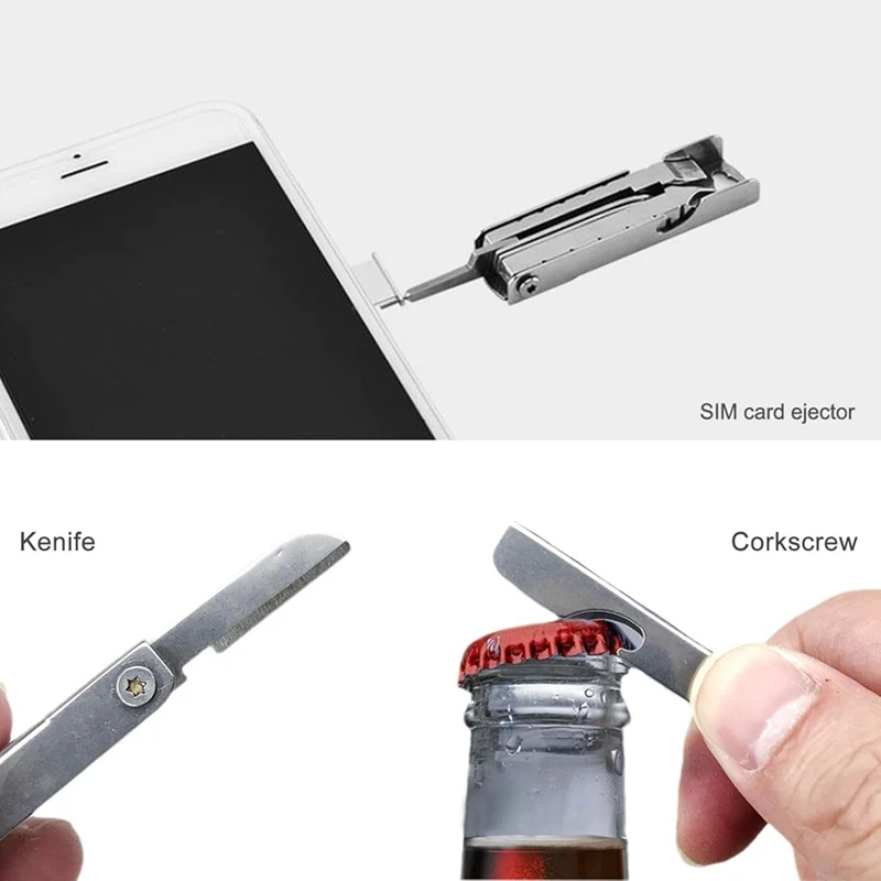 11 em 1 multiferramenta slot chave de fenda bit abridor de garrafa removedores de cartão ao ar livre dobrável multi ferramenta portátil chaveiro