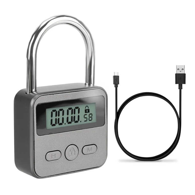 FEB-Smart Time Lock Display LCD Interruttore timer elettronico USB ricaricabile timer lucchetto elettronico da viaggio