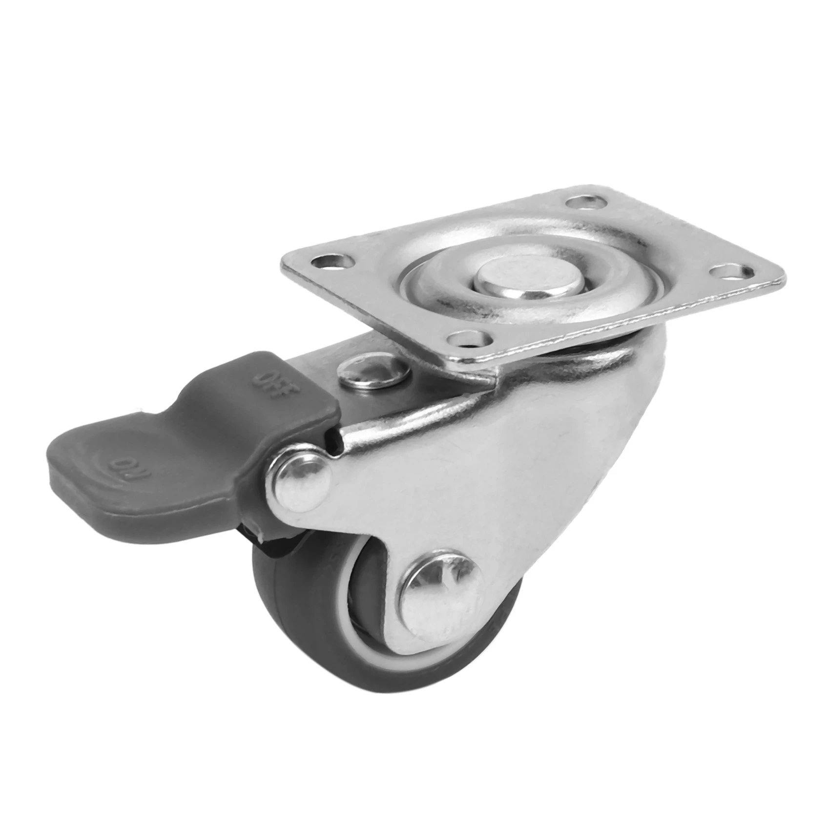 

ABAH-12 Pack 1 Inch Low Profile Casters Wheels Soft Rubber Swivel Caster With 360 Degree Top Plate 100 Lb Total Capacity