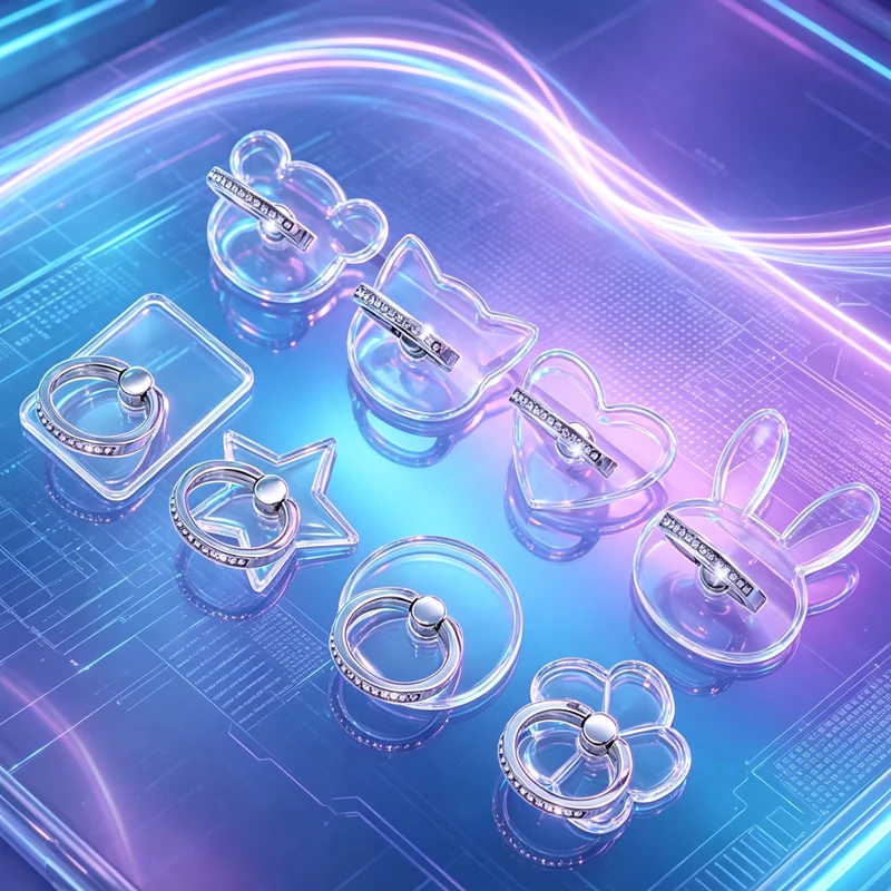 Transparenter Fingerring-Handyhalter Universeller Smartphone-Ständer Klarer Ständer Handyhalterung für Auto für iPhone Pro Samsung