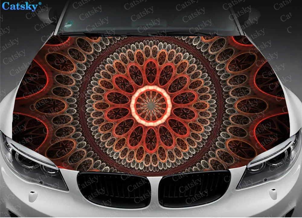 mandala Car Hood Vinyl Stickers Wrap Vinyl Film Engine Cover Decals Sticker on Car Auto Accessories