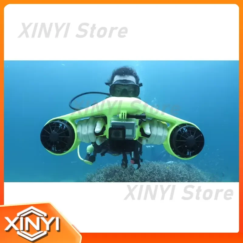 2x 600W Three-Speed Sea Scooter for Underwater Diving with 35-Min Runtime IP68 Waterproof for GoPro DJI Insta360 Portable