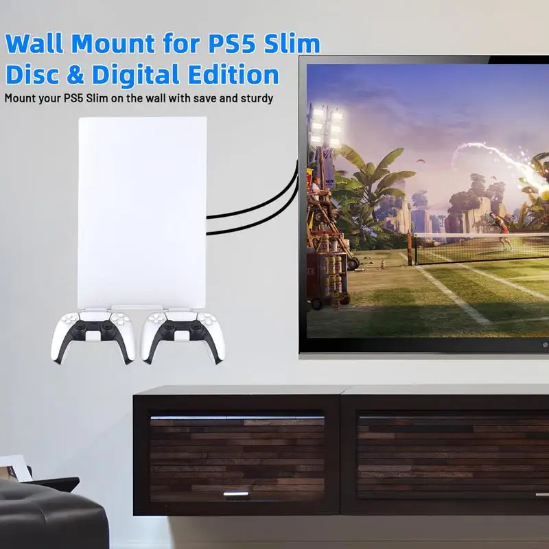 

Game Console Shelf Wall Mounted Wall Mount Shelf Wall Mounted Floating Stand Modern Flat Bracket With Heat Dissipation For