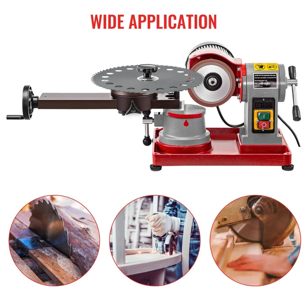 VEVOR 370W Circular Saw Blade Grinder Sharpener 5Inch Wheel Rotary Angle Mill Grinding for Carbide Tipped Saw Wood-Based Panel