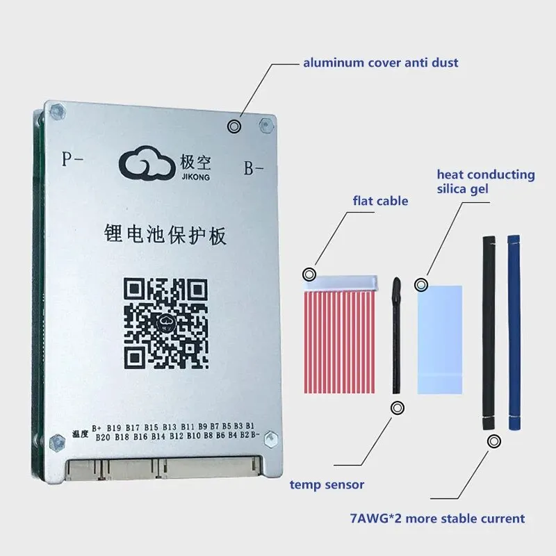 JIKONG Active Balance BMS 24V 36V 48V 72V 4S 8S 17S 20S 24S CAN BT Heating RS485 Function for Li ion LiFePO4 Batteries