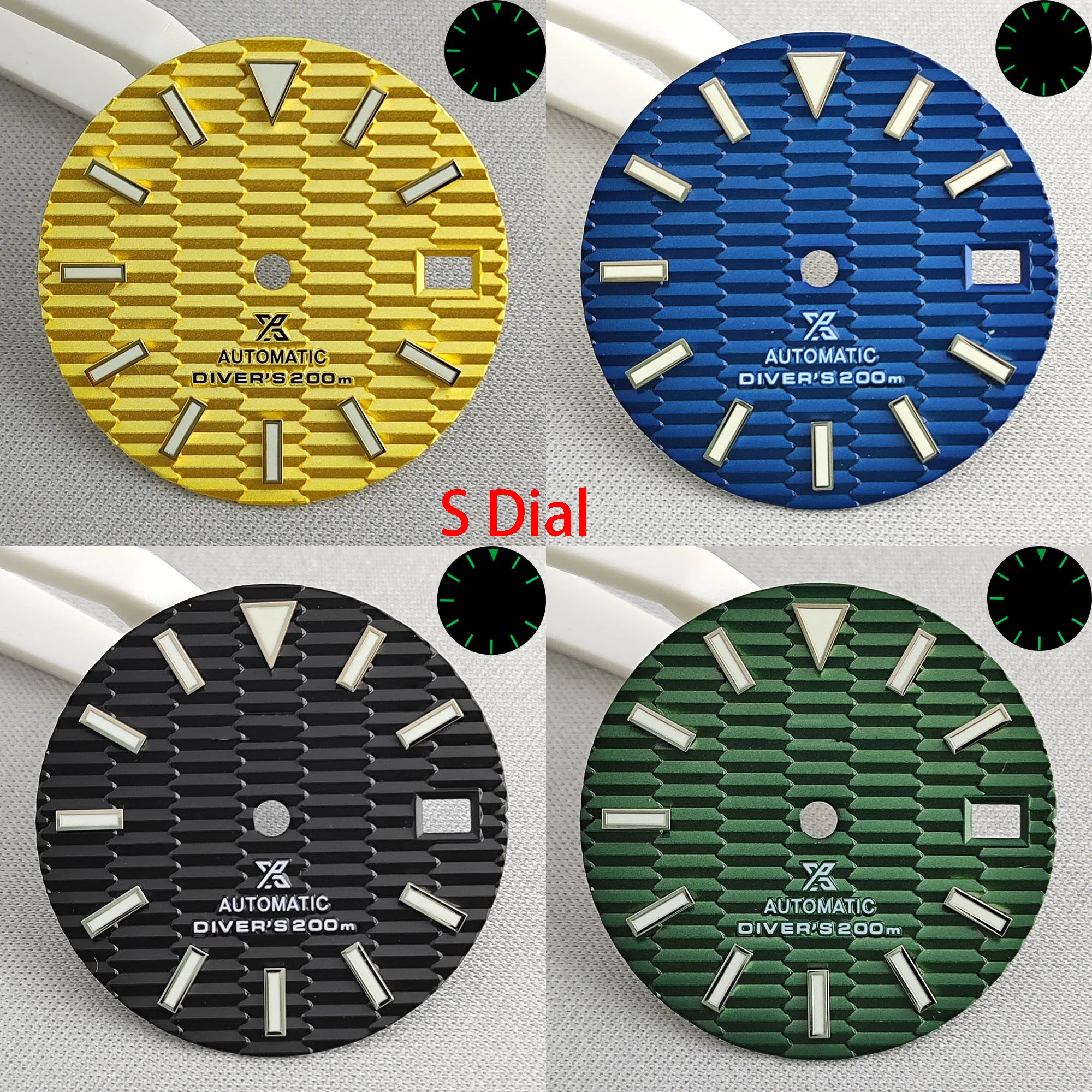 28.5mm Watch Dial Green Glow Dial Suitable for NH35 NH36 Movement Watch Accessories