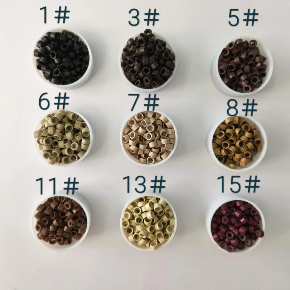 

1000pcs Hair Extension Micro Rings Links Beads, 4.0*2.0*2.7mm Silicone Lined Beads For Hair Extensions Tool