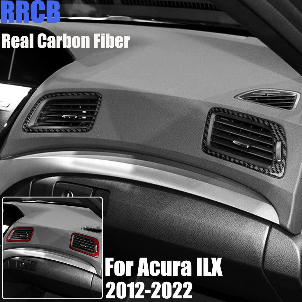 Real Carbon Fiber Car Accessories Passenger Vent Soft Sticker For Acura ILX 2012 2013 2014 15 2016 2017 2018 2019 2020 2021 2022