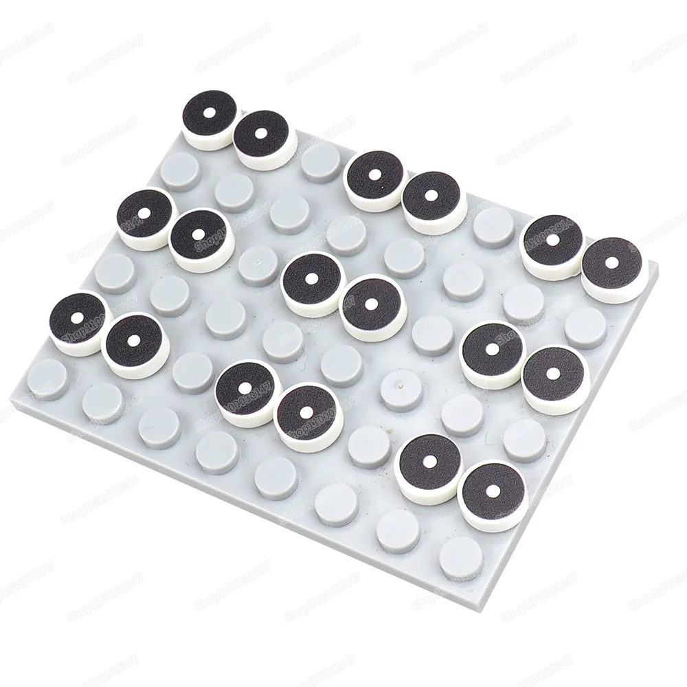 Black Eye White Dot Pupil 98138 Printed Pattern Building Block Tiles Moc Figures Scenes Eyes Accessories Match Model Gifts Toys