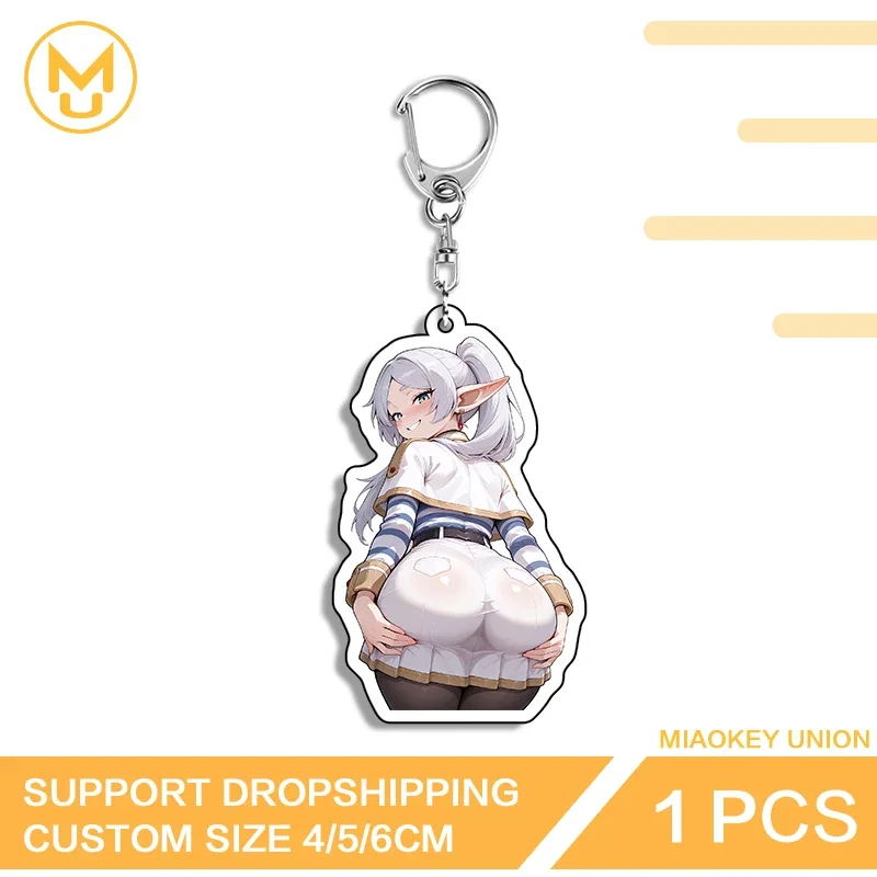 Anime Figure Frieren Sexy Butt Exquisite Unique Double Sided Acrylic Key Chains Kawaii Creative Personality Amusing Jewelry