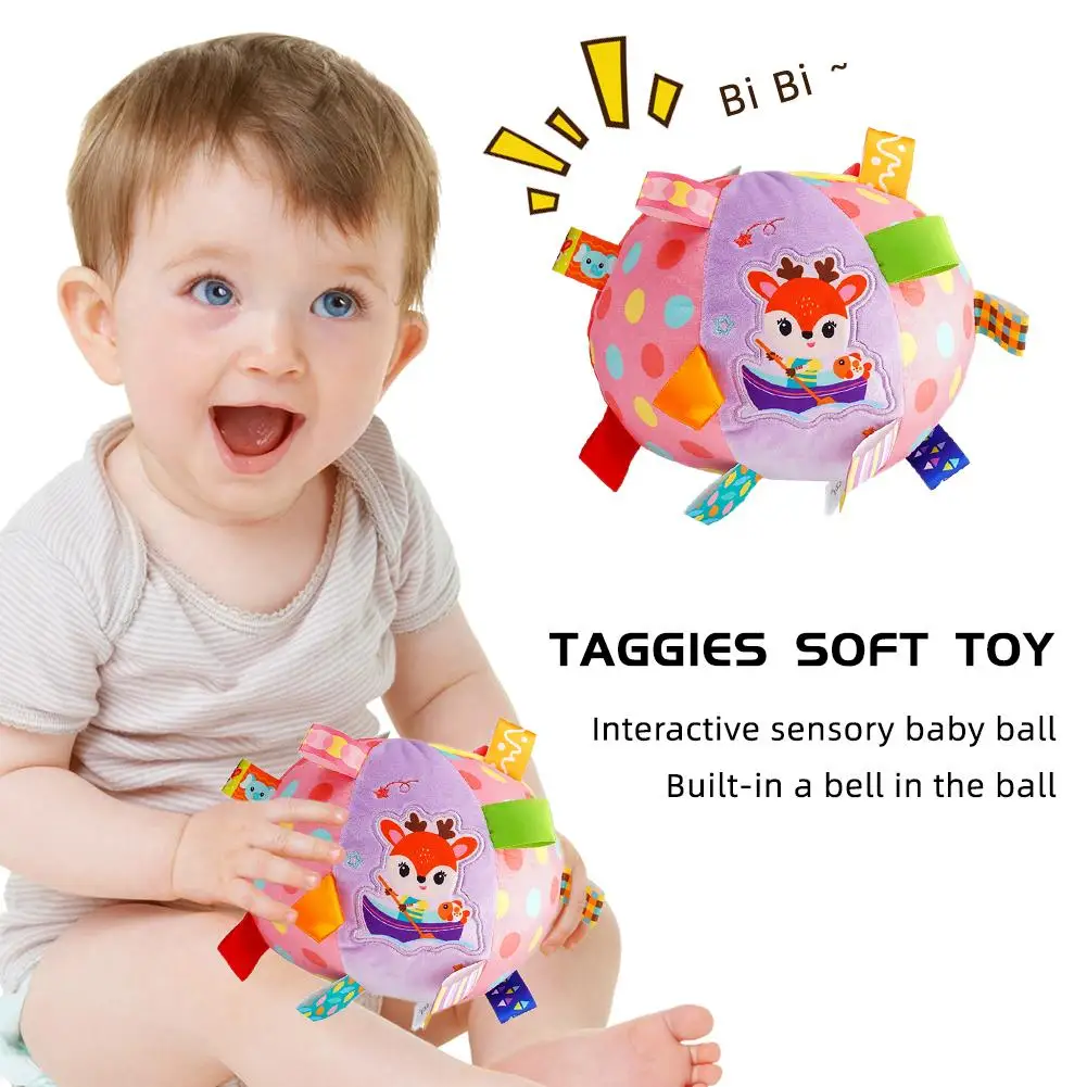 

Soft Rattle Ball Toy Interactive Sensory Baby Ball Grip Baby Puzzle Grasping Hand Ball Category Toy Plush Baby Soothing Exe C9P7