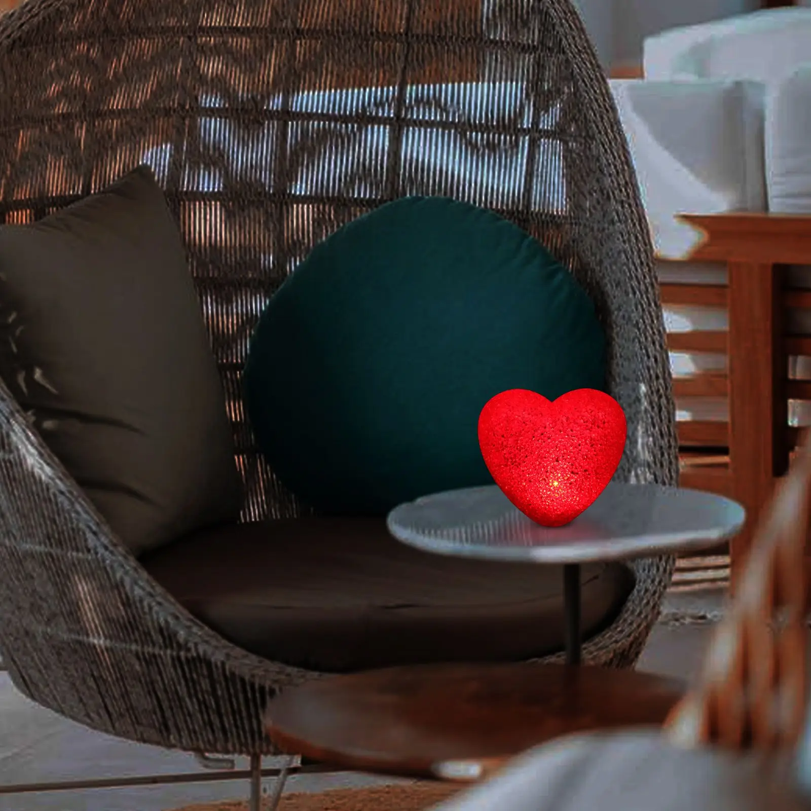 Lampada da notte a forma di cuore rosso, dimensioni 8 cm, decorazione di San Valentino, luce a LED per la casa, giardino, camera da letto, tavolo, lampada da scrivania