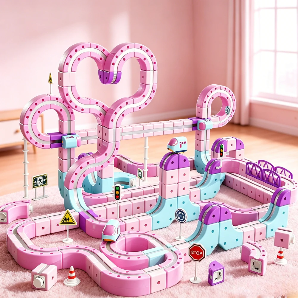 Multi Level Modular Magnetic Levitation Train Track Toy DIY Building Block Anti-Gravity Floating Electric Train Playset