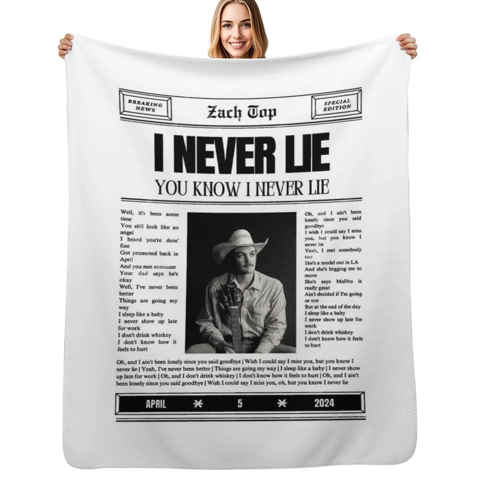 Never Lie Newspaper Throw Blanket Plush Fuzzy Cozy Blanket for Couch Sofa