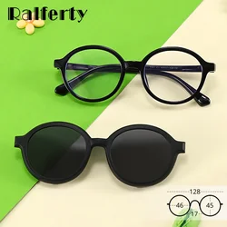 Ralferty Clip-on Glasses Kids Sunglasses Polarized UV400 Protection Round Anti Blue Light Glasses Child Outdoor Eyewear No Optic