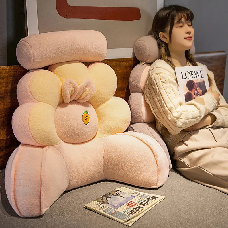 Cute bedside large backrest soft bag sofa seat cushion pillow bed reading waist pad bed pillow throw pillow