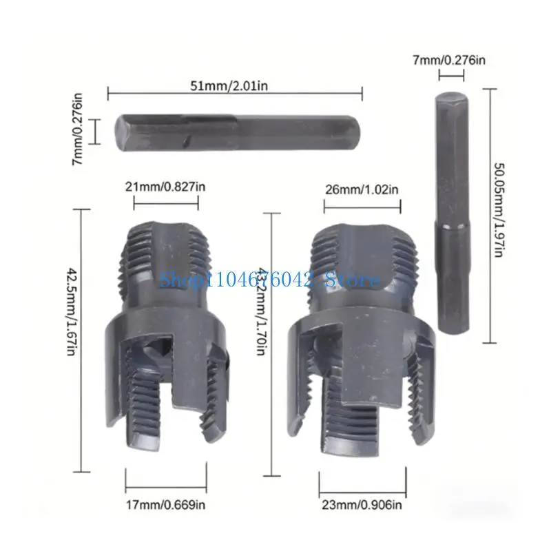 652F 1/2 3/4 Inch Internal External Thread Cutter Heavy Duty Carbon Steel Water Pipe Threader For Home Professional Plumbing Use