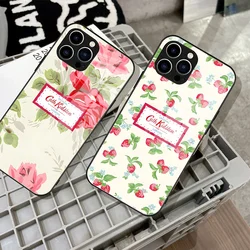 Women Fashion C-cath Kidston Phone Case 2023 For IPhone 15 14 Pro 13 11 12 XR XS MAX 7/8 X Plus 13 Black Glass Covers