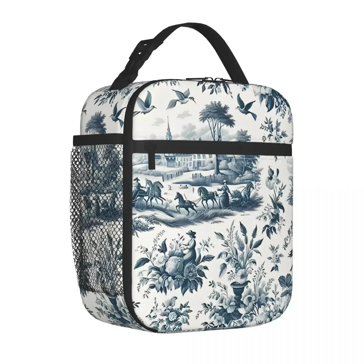

Toile De Jouy Countryside Floral Insulated Lunch Bags Thermal Bag Meal Container Tote Lunch Box Men Women College Picnic