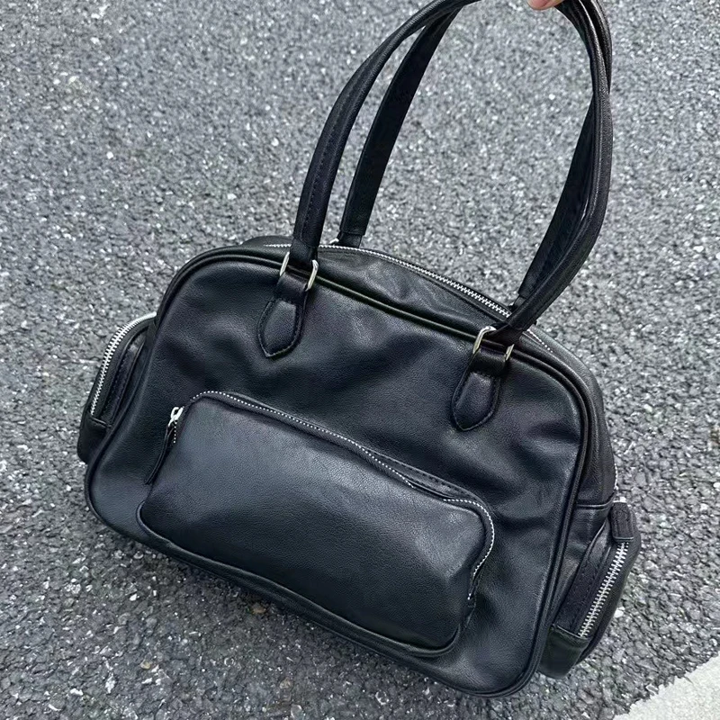 Inglaterra Estilo Boston Bolsas Para Mulheres Bolsas De Designer De Luxo E Bolsas 2024 Novo Em PU Vintage Vários Bolsos Pequeno Travesseiro Bolsa De Ombro Nas Axilas alta qualidade Frete grátis Envio rápido chega