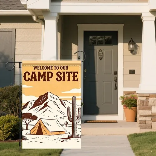 Desert Mountain Campsite Polyester Garden Flag,, Southwest Camping, 12��18inch RRI