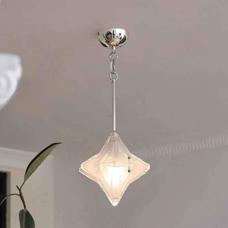 French Star Glass Pendant Lights Aisle Hallway Bedroom Bar Counter Balcony Dining Room Kitchen Designer Suspension Hanging Lamps