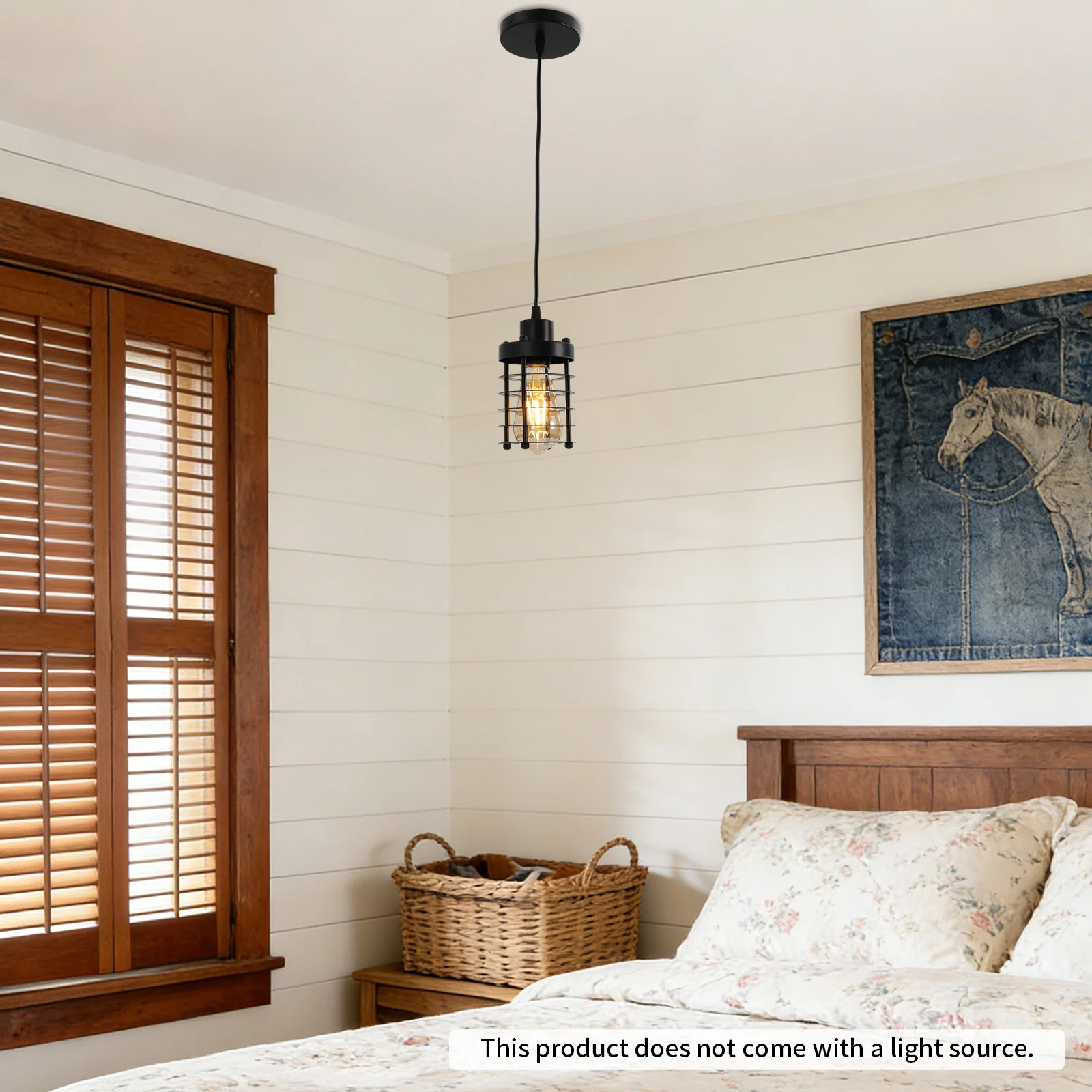 

Винтажный промышленный подвесной светильник из железа, черный, 110-240В, E27*1, лампочка в комплект не входит