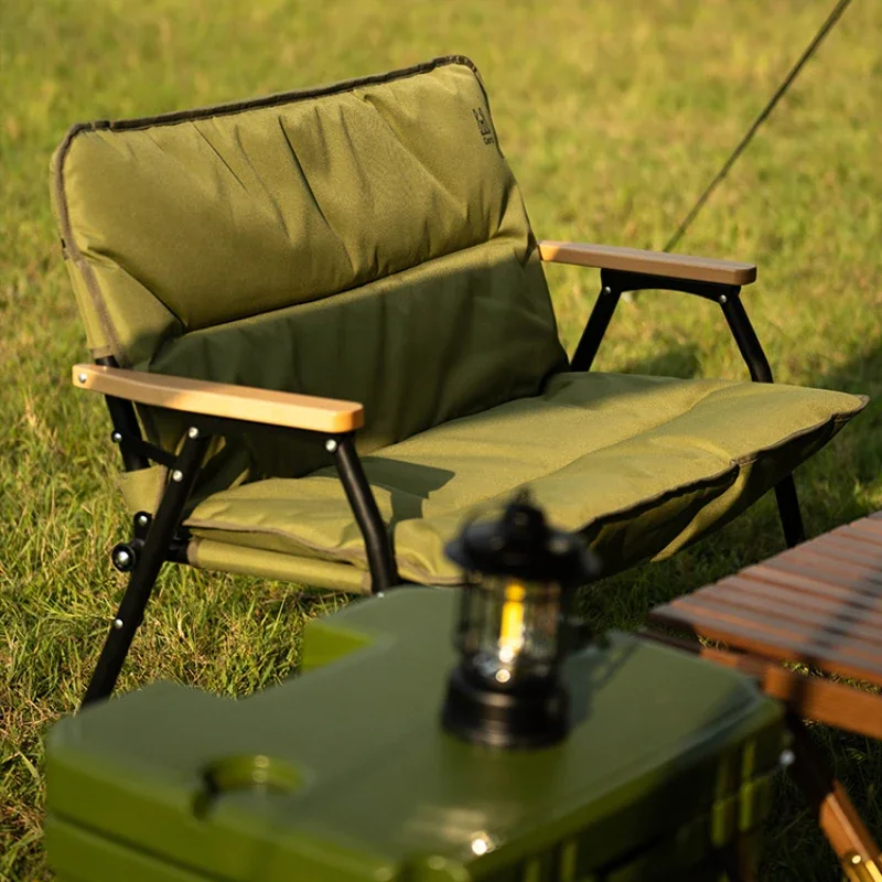 Chaise pliante en aluminium pour pique-nique, canapé double, dossier portable, tabouret de pêche, voyage, équipement d'auto-conduite, camping, extérieur