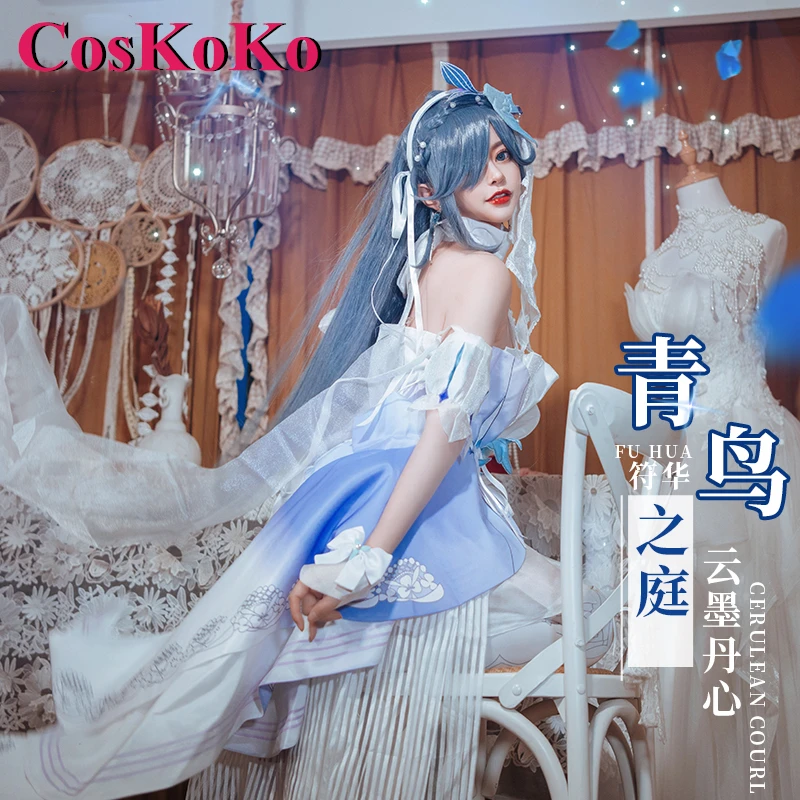 【Auf Lager】CosKoKo Fu Hua Cosplay Spiel Honkai Impact 3 Kostüm Süßes elegantes formelles Kleid Halloween Party Rollenspiel Kleidung Neu