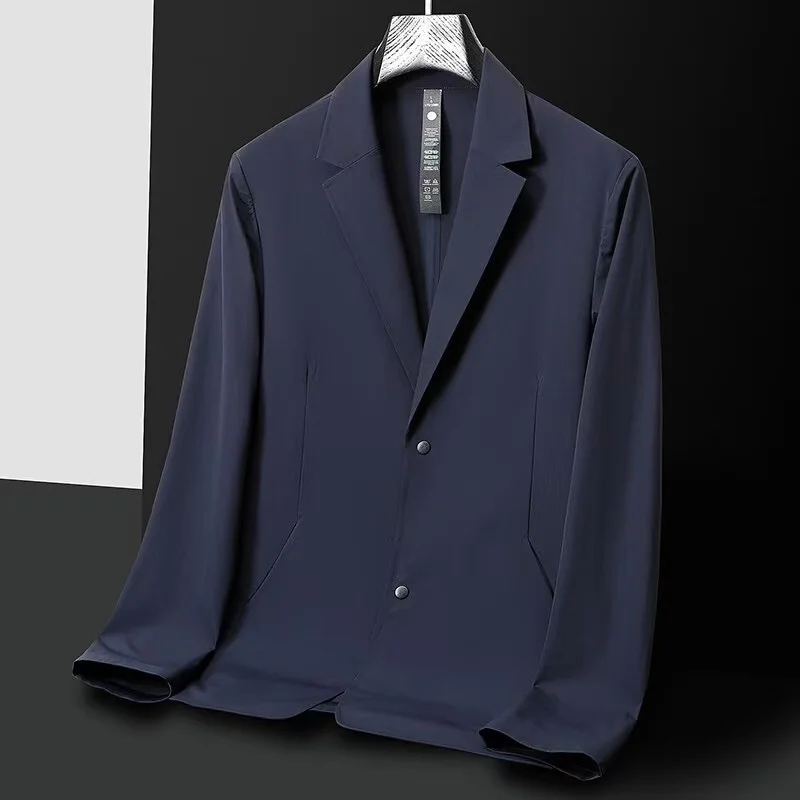 

Spring and Summer New Men's Casual Suit Sunscreen Clothing Thin Ice Silk Quick Drying Business Casual Suit Top Micro Elastic