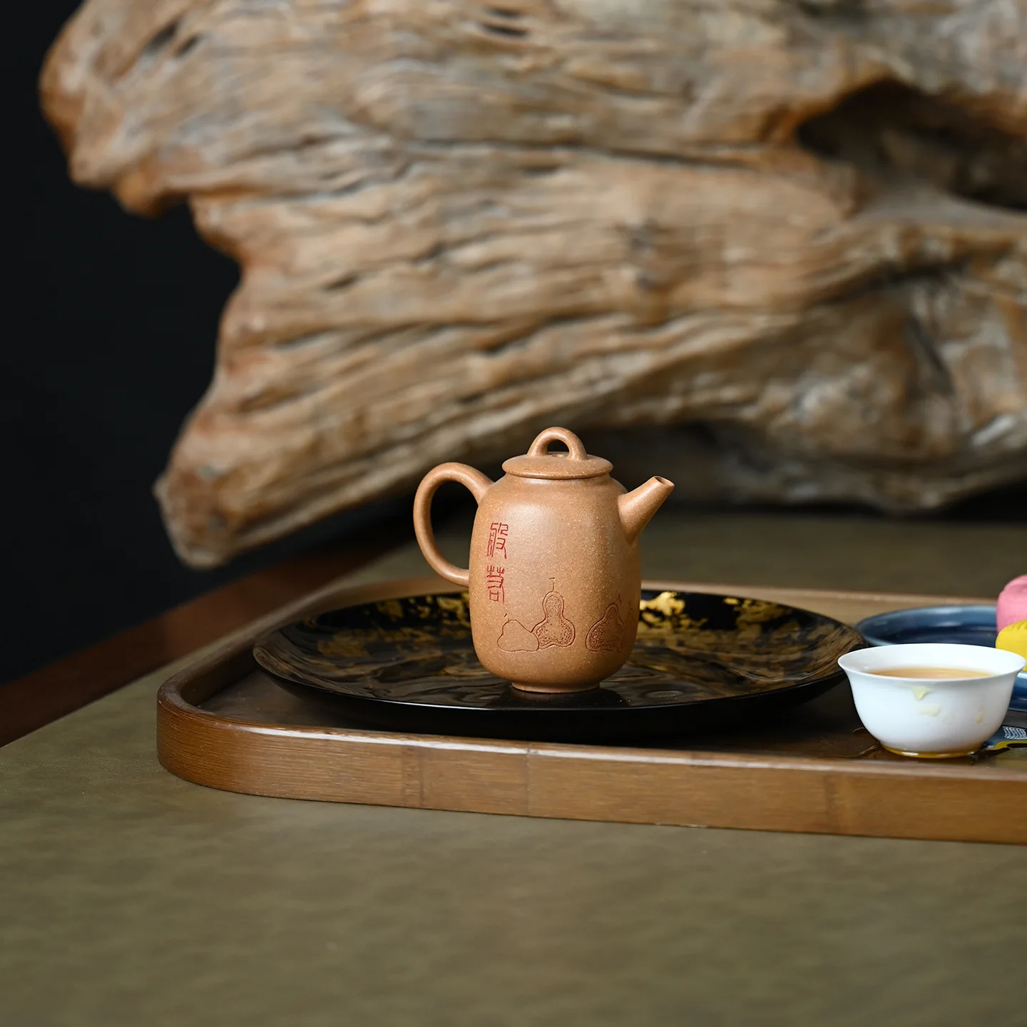 Pure Raw Ore Clay Hand-Carved With The Prajna Mantra Yixing Purple Clay Teapot For Personal Use Kung Fu Tea Set 140ML