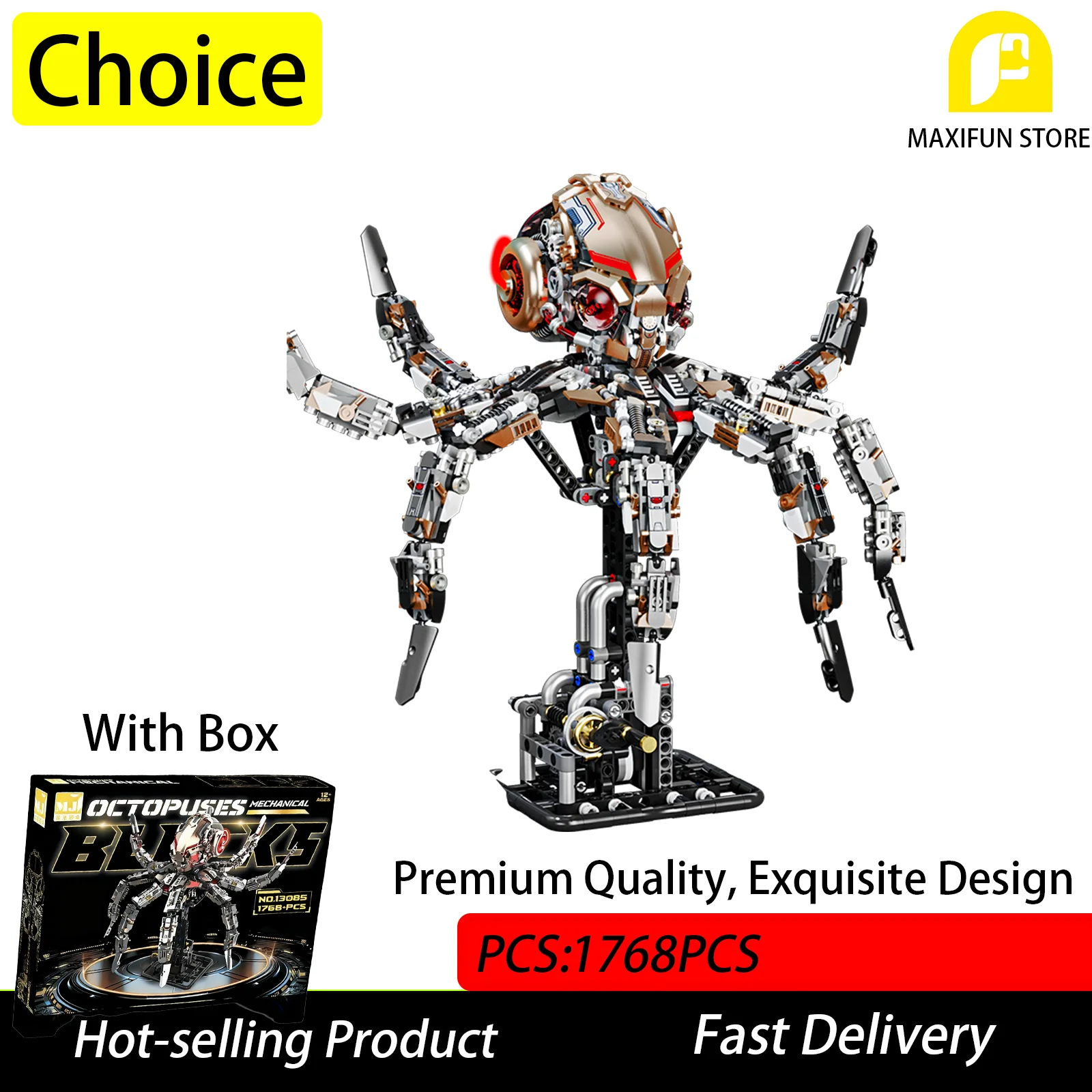 

1768+PCS Octopus Machnical Animals Building Blocks Marine Organism Brick Toy Assemble Toy For Children Gift For Boy Adult Toy