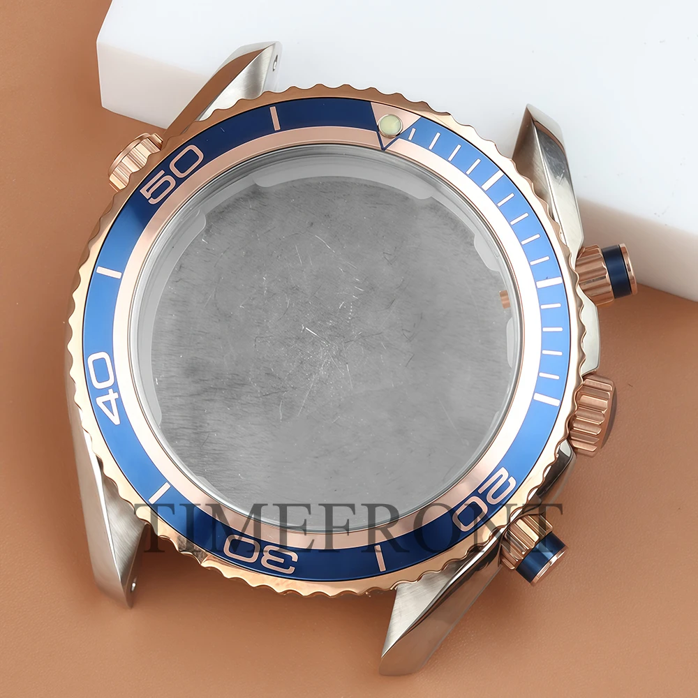 45,5 mm duikhorlogekast VK63 voor Seamaster 300/600 horlogekast roestvrij staal voor VK63 VK64 quartz uurwerk waterdicht VK63 kast