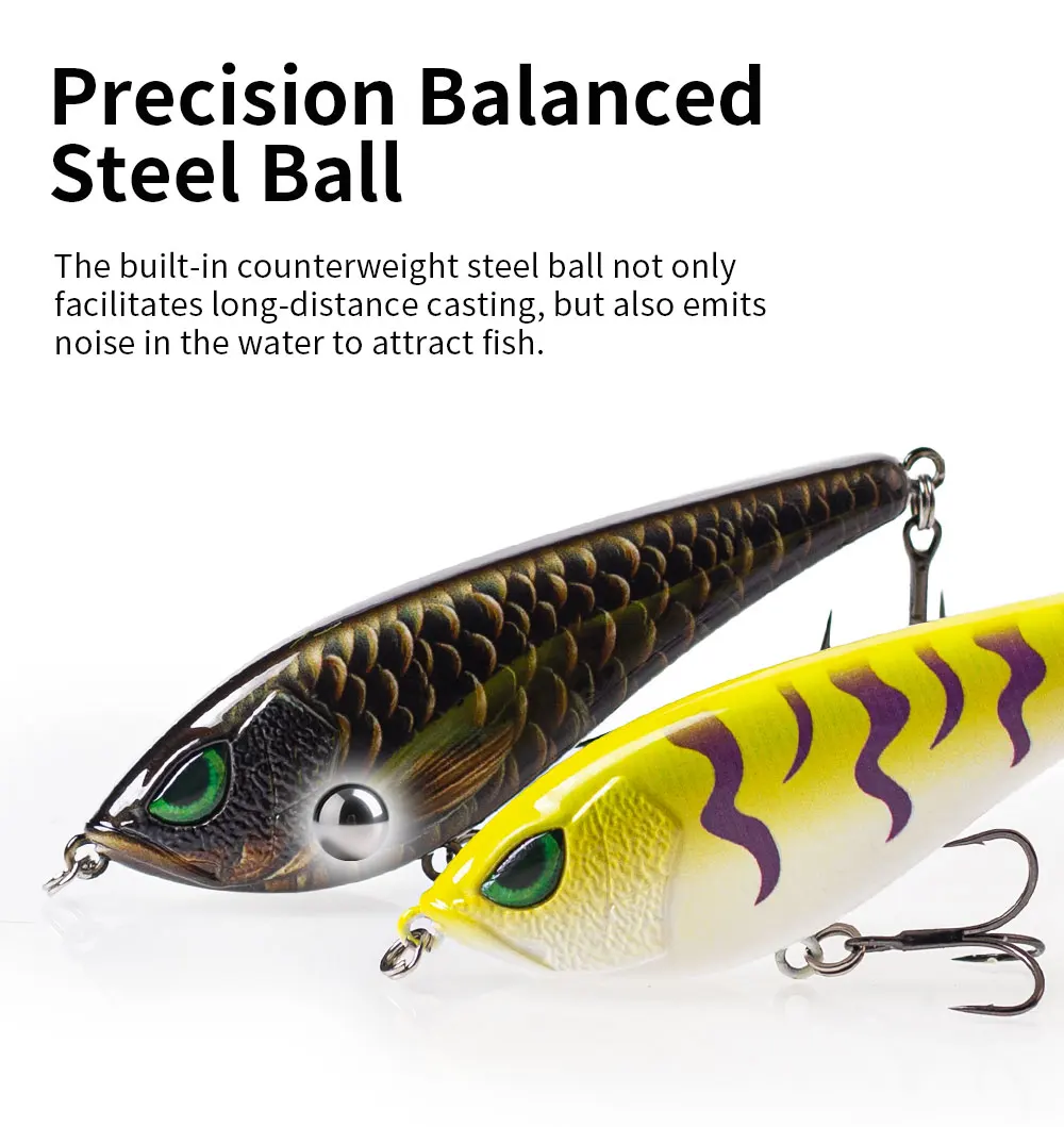 Hanlin 125mm/40g Musky-Jerkbait für Hechtangeln, VIB Musky-Köder, langsam sinkende Wobbler für Hecht, Pesca Leurre Bass Tackle – Detail 5