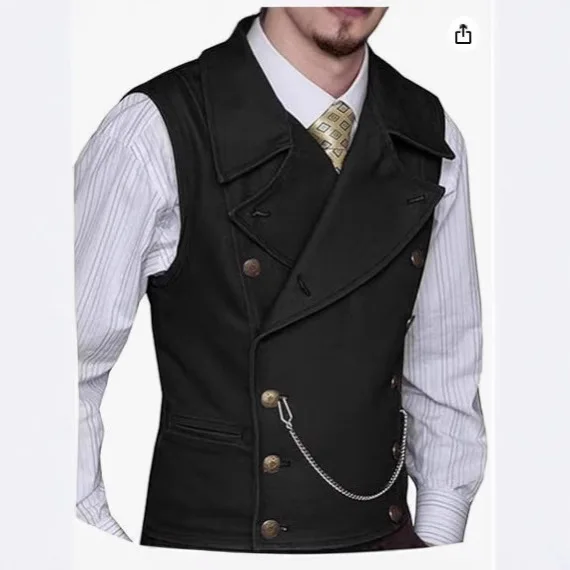 

Classic Men's Double-Row Button Wedding Vest Velvet Wide Collar Briti Busin Sle Thiened Four-Seasons Ultra-Slim Fit