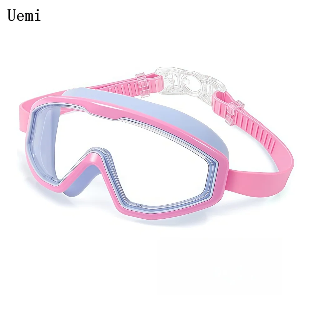 Neue professionelle Schwimmbrille für Kinder, beschlagfrei und UV380, für Jungen und Mädchen (4–15 Jahre), Silikonrahmen, klarer Schutz beim Schwimmen