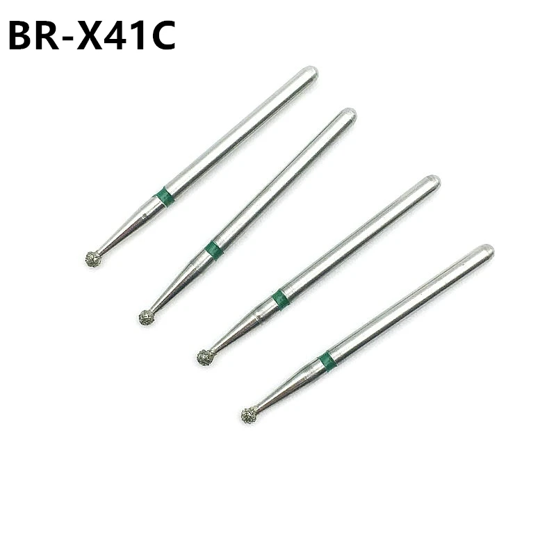 10pcs Dental Lab High Speed Handpiece Turbine Diamond Burs Polishing Tooth Preparation Bur BR-X41C