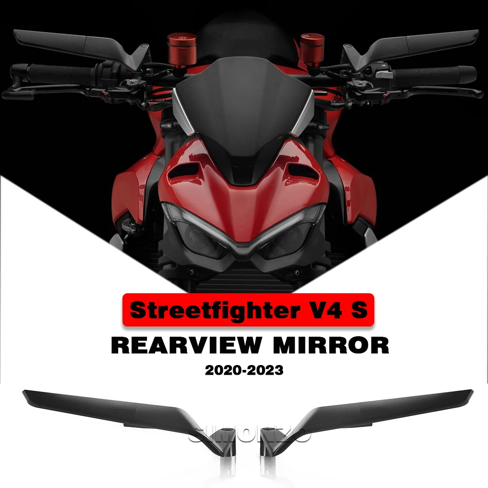 Fits Streetfighter V4 Mirrors Motorcycle Rear View Mirrors For Ducati V4S Streetfighter V2 2023 Adjustable Rear Winglets Mirror