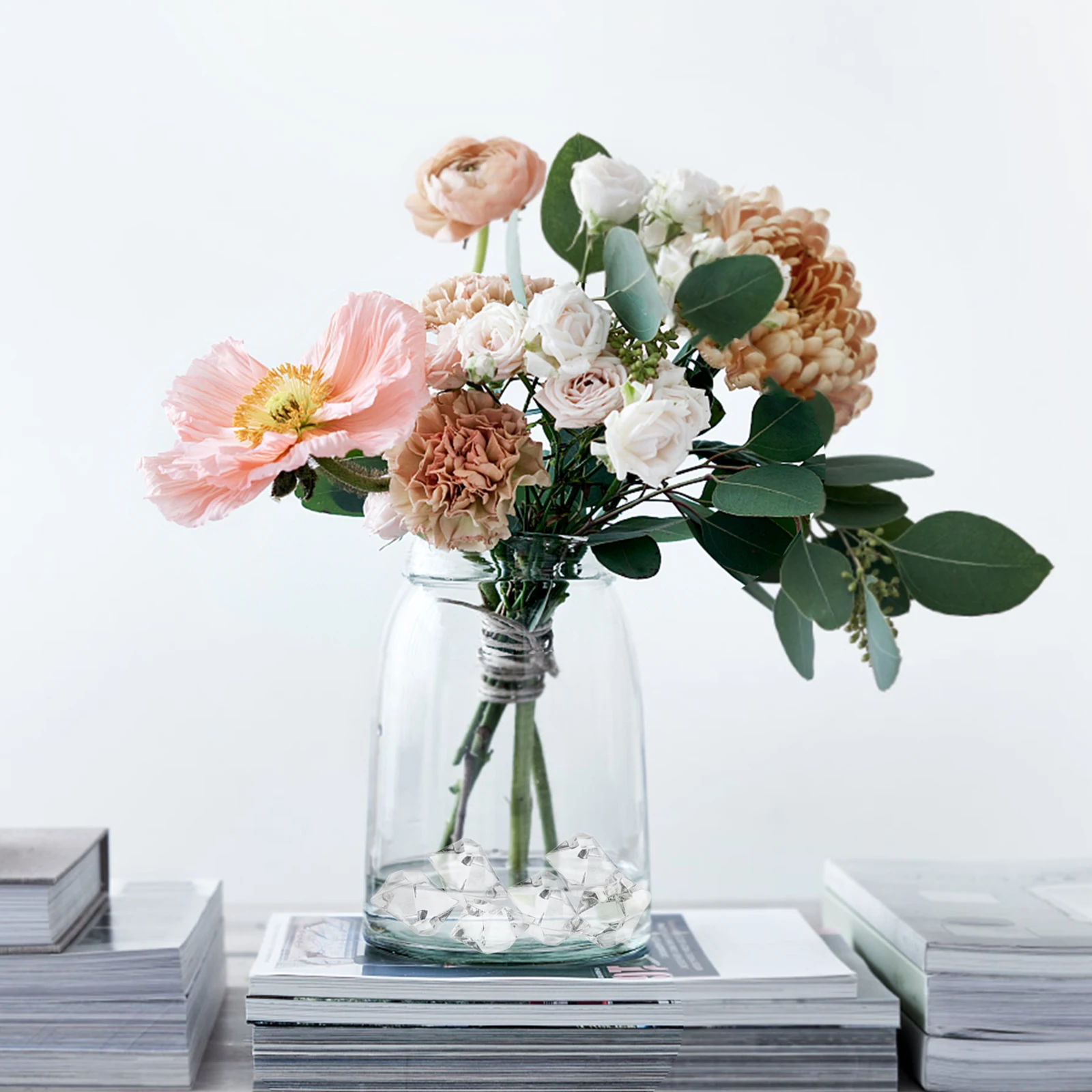 

260pcs Clear Acrylic Ice Cubes Fake Crystals For Wedding Party Table Centerpieces Vase Fillers Decorative Rocks Kitchen Bar