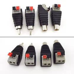 Speaker Wire Cable To Audio Male Cable Professional Jack Quick Press Plug RCA Connector Adapter Cable