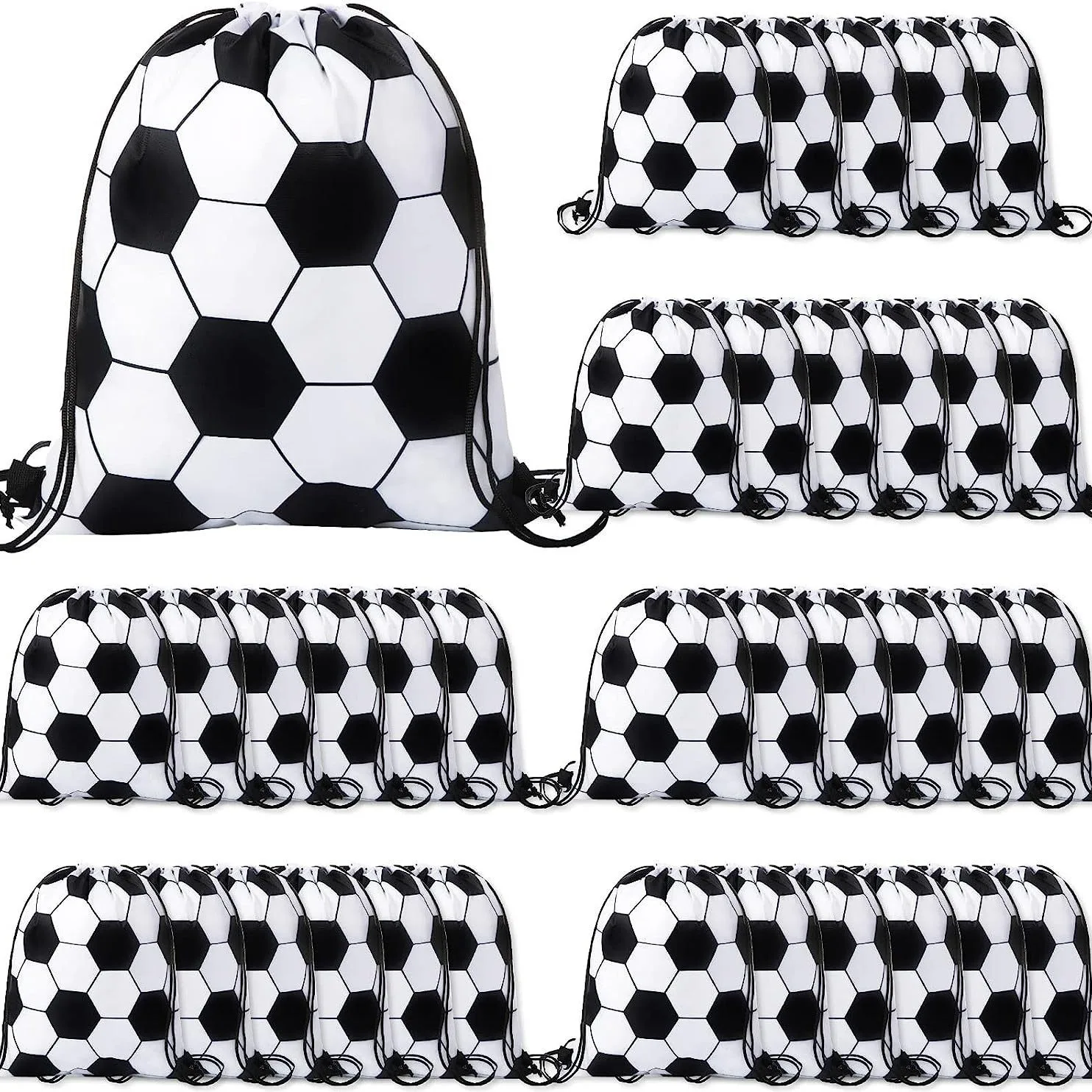 Bolsas de cordón para fútbol al por mayor, bolsas deportivas para regalos, mochilas para snacks y golosinas, para fiestas de cumpleaños con temática de fútbol, regalos para equipos