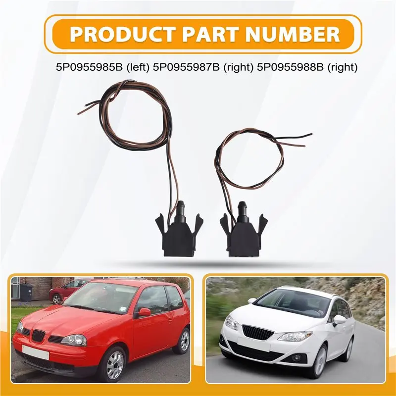 Front Windshield Washer Nozzle Hose 1 Pair With Heating 5P0955987B 5P0955988B 5P0955985B For Seat Leon Toledo Altea 04-15