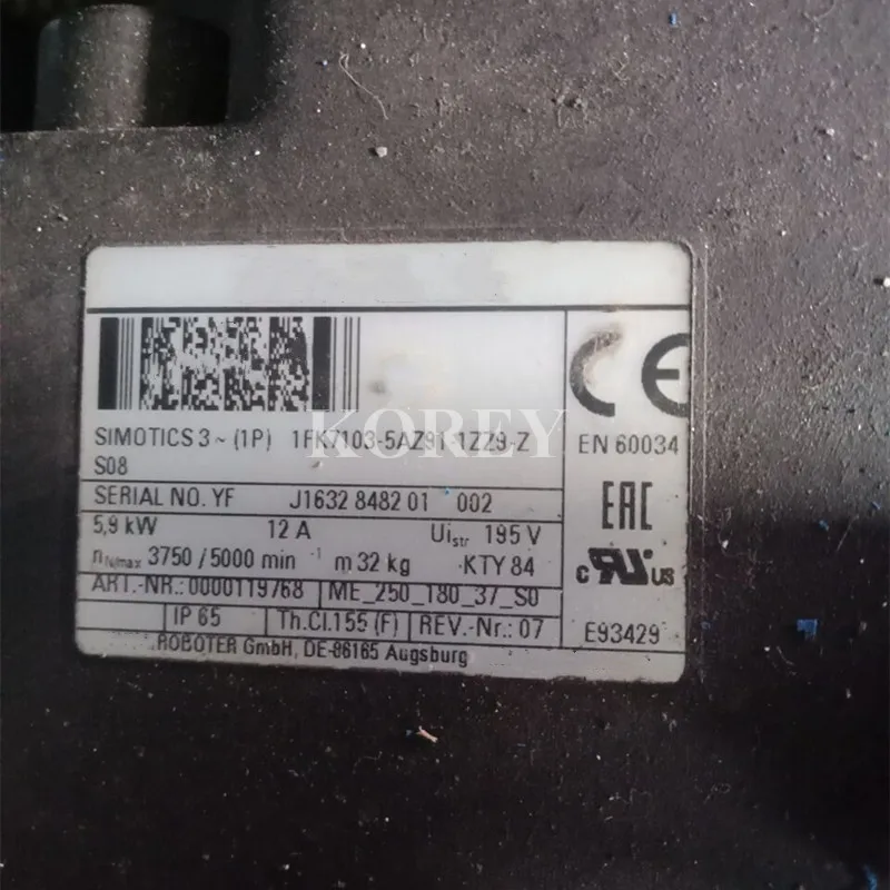 Robot 5.9KW Servo Motor 1FK7103-5AZ91-1ZZ9-Z S08 Spot