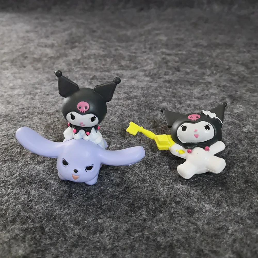 Sanrio Anime 5.5Cm Kawaii Kuromi Figure Adventure Exploration Doll Action Figures DIY Cake Decorate Toys Gifts for Children