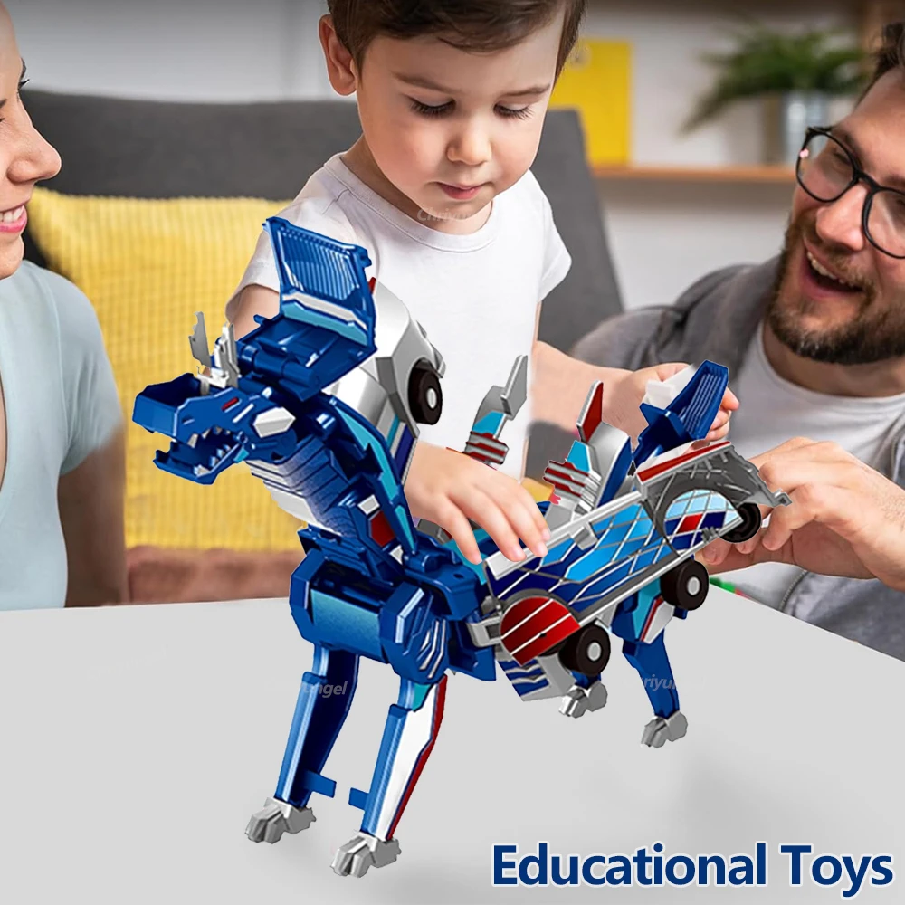 Newest 2 in 1 Magic Transformation Car Transforms into Horse Transformation Toys Magnetic Collision Deformation Car Gift