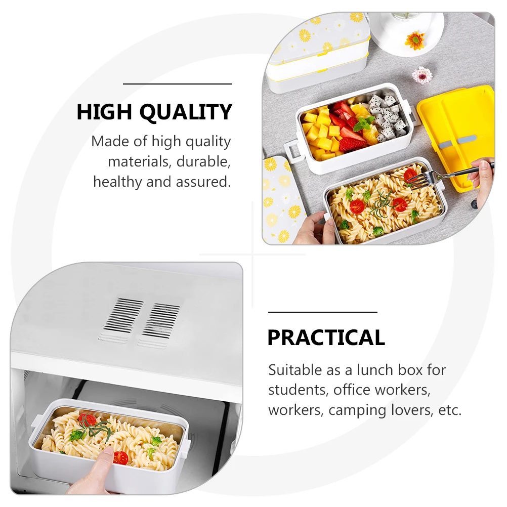 

Little Daisy Leak Proof Bento Lunch Box Food Storage Container With Buckle Lock Silicone Seal Microwave Portable Stainless Steel
