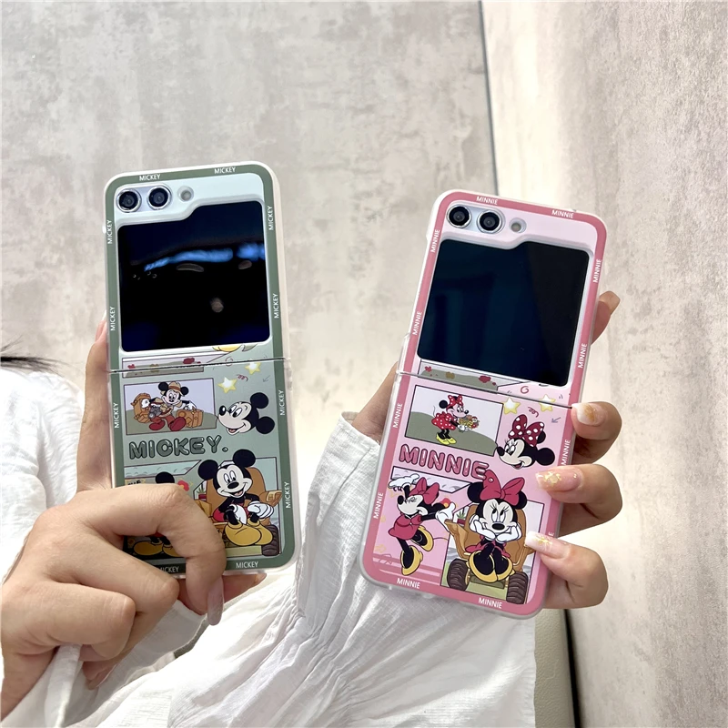 Anime Donald Duck Mickey Korean Style Minnie Disney Snow White For Samsung Galaxy Z Flip Fold 3 4 5 Cover Phone Case Gift