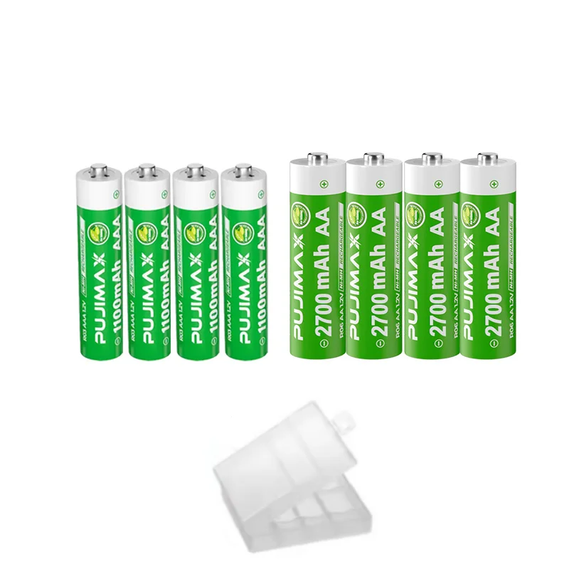 

PUJIMAX 100% New 1.2V AA 2700mAh NI-MH Rechargeable Batteries+AAA battery 1100mAh Rechageable battery NI-MH 1.2 V AAA batteries